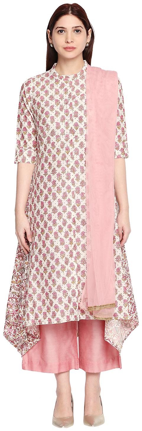 Rangmanch By Pantaloons Women Cream Pink Floral Straight Kurta With Palazzo And Dupatta
Rangmanch By Pantaloons Women Cream Pink Floral Straight Kurta With Palazzo And Dupatta