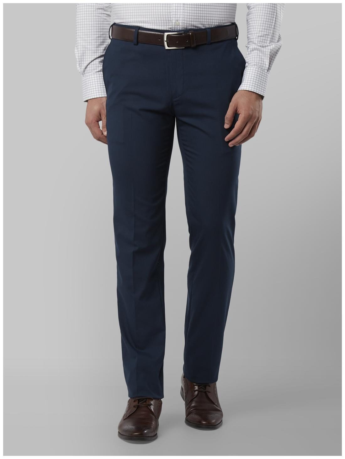 Raymond Men Solid Slim Fit Formal Trouser - Blue
