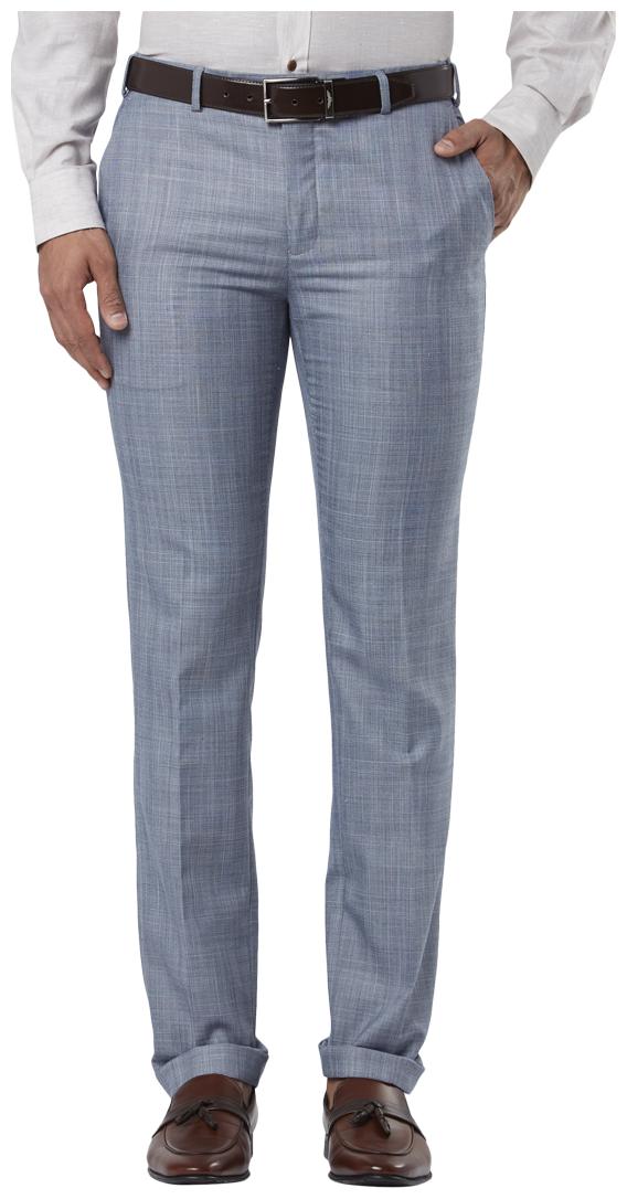 Raymond Men Solid Slim Fit Formal Trouser - Blue