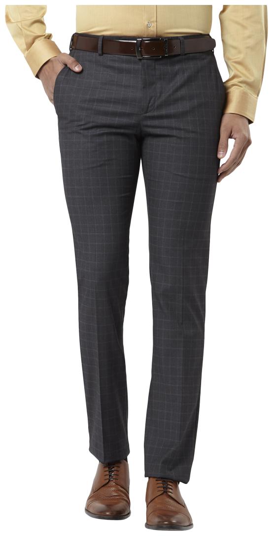 Raymond Men Solid Slim Fit Formal Trouser - Grey