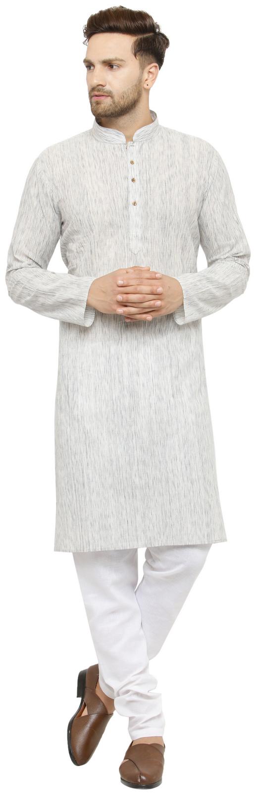 RG Designers Cream Artifical Silk Full Sleeve Handloom Kurta and Pyjama Set for Men
RG Designers Cream Artifical Silk Full Sleeve Handloom Kurta and Pyjama Set for Men