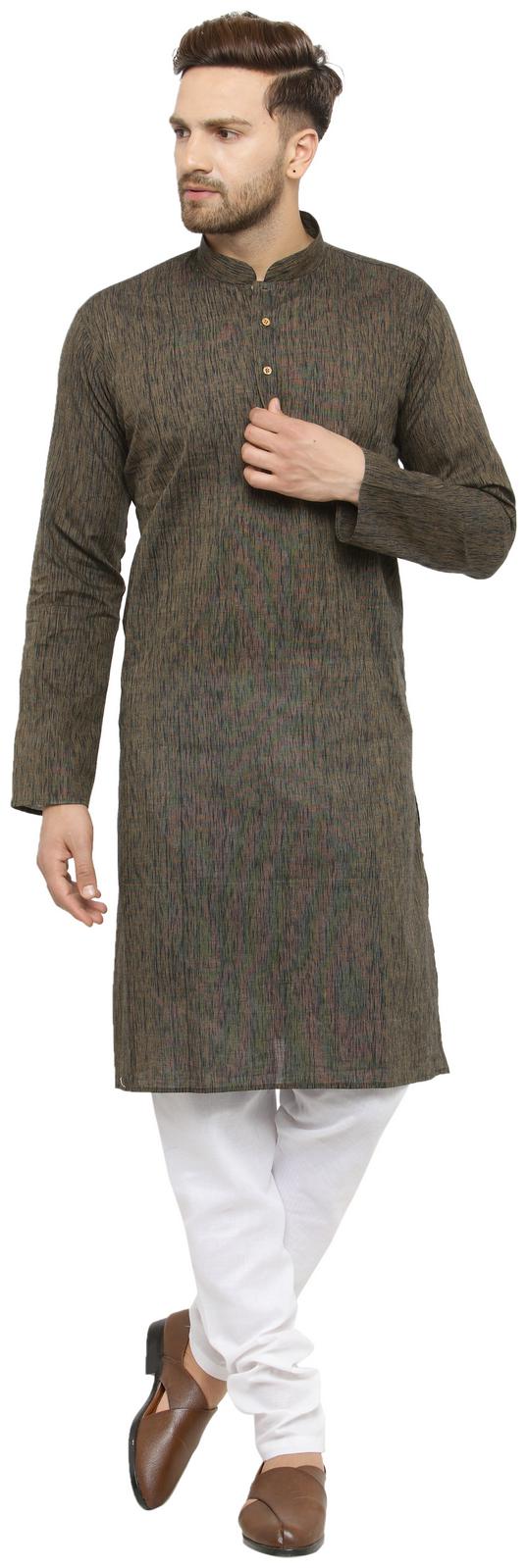RG Designers Black Artifical Silk Full Sleeve Handloom Kurta and Pyjama Set for Men
RG Designers Black Artifical Silk Full Sleeve Handloom Kurta and Pyjama Set for Men