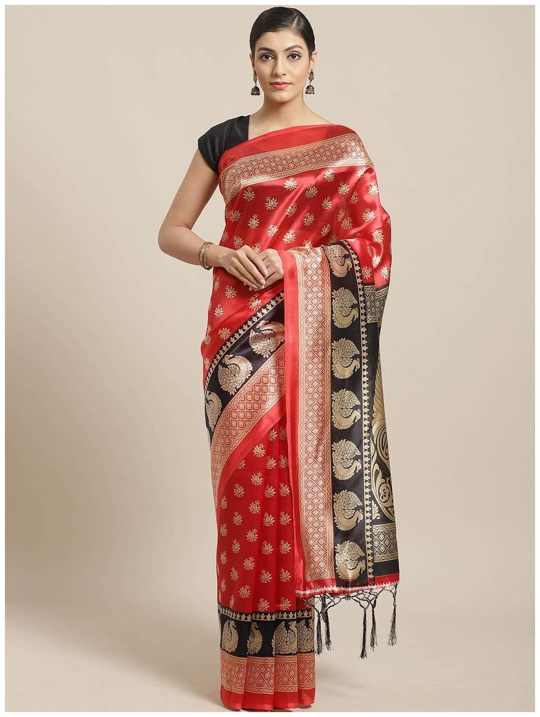 Ruchika Fashion Artificial Silk Red Printed Regular Saree For Women
Ruchika Fashion Artificial Silk Red Printed Regular Saree For Women