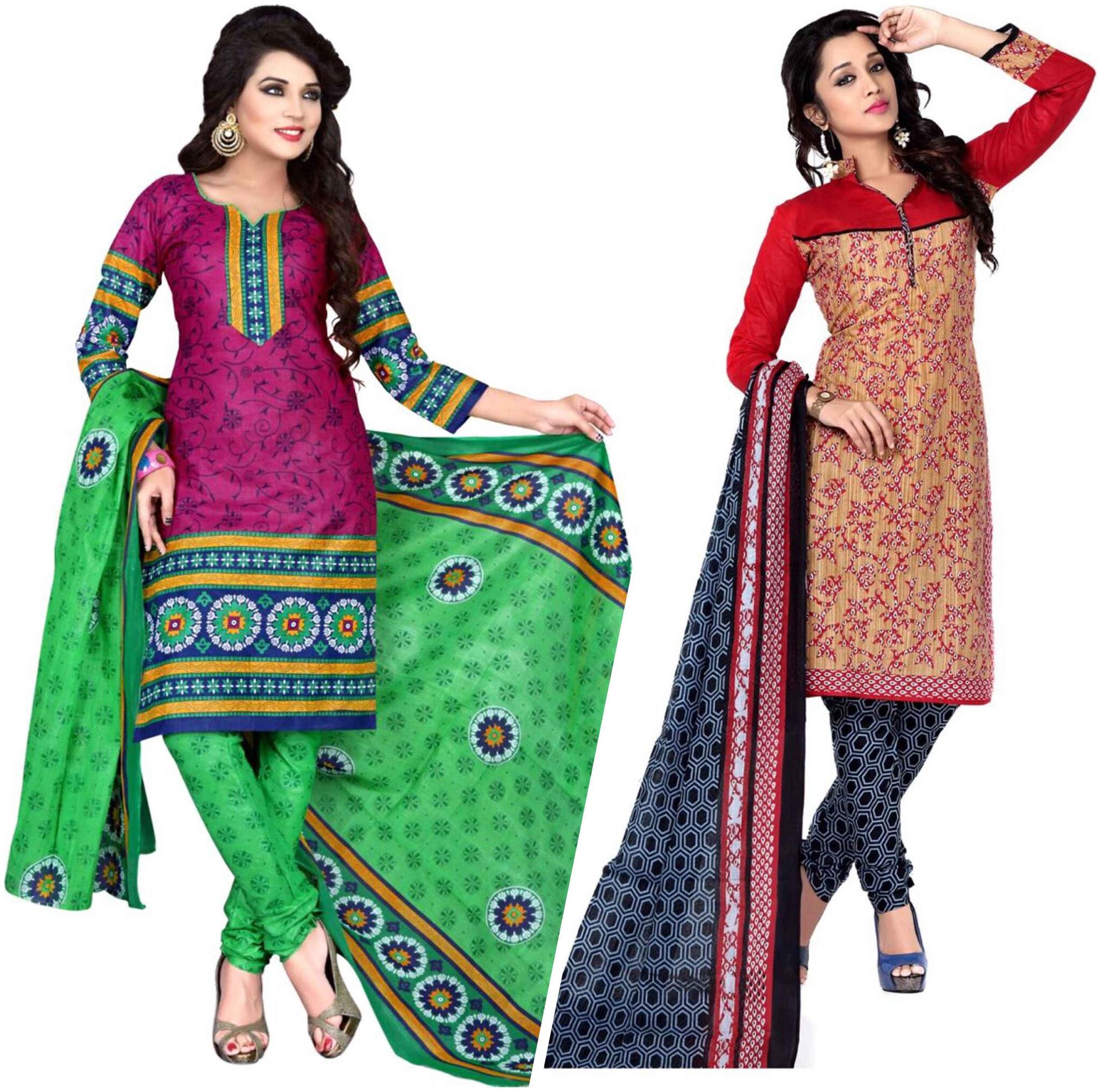 Sahari Designs Women s Cotton Printed Unstitched Dress Material (Multicolor) - Set of 2
Sahari Designs Women s Cotton Printed Unstitched Dress Material (Multicolor) - Set of 2