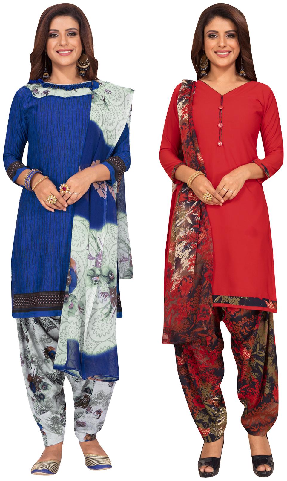 Salwar Studio Red Blue Unstitched Kurta with bottom dupatta With dupatta Dress Material
Salwar Studio Red Blue Unstitched Kurta with bottom dupatta With dupatta Dress Material