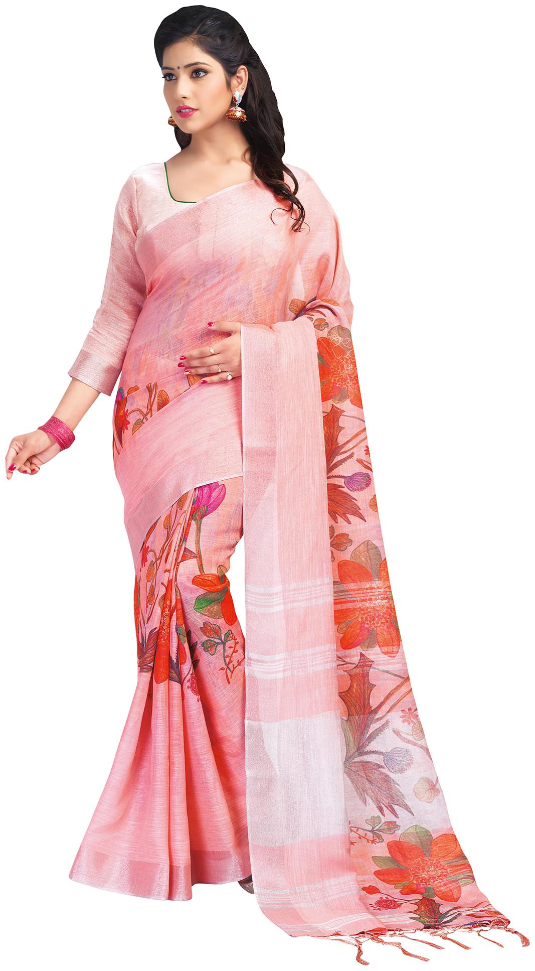 Saree Mall Peach Party Wear Pure Linen Digital Print Saree With Unstitched Blouse
Saree Mall Peach Party Wear Pure Linen Digital Print Saree With Unstitched Blouse