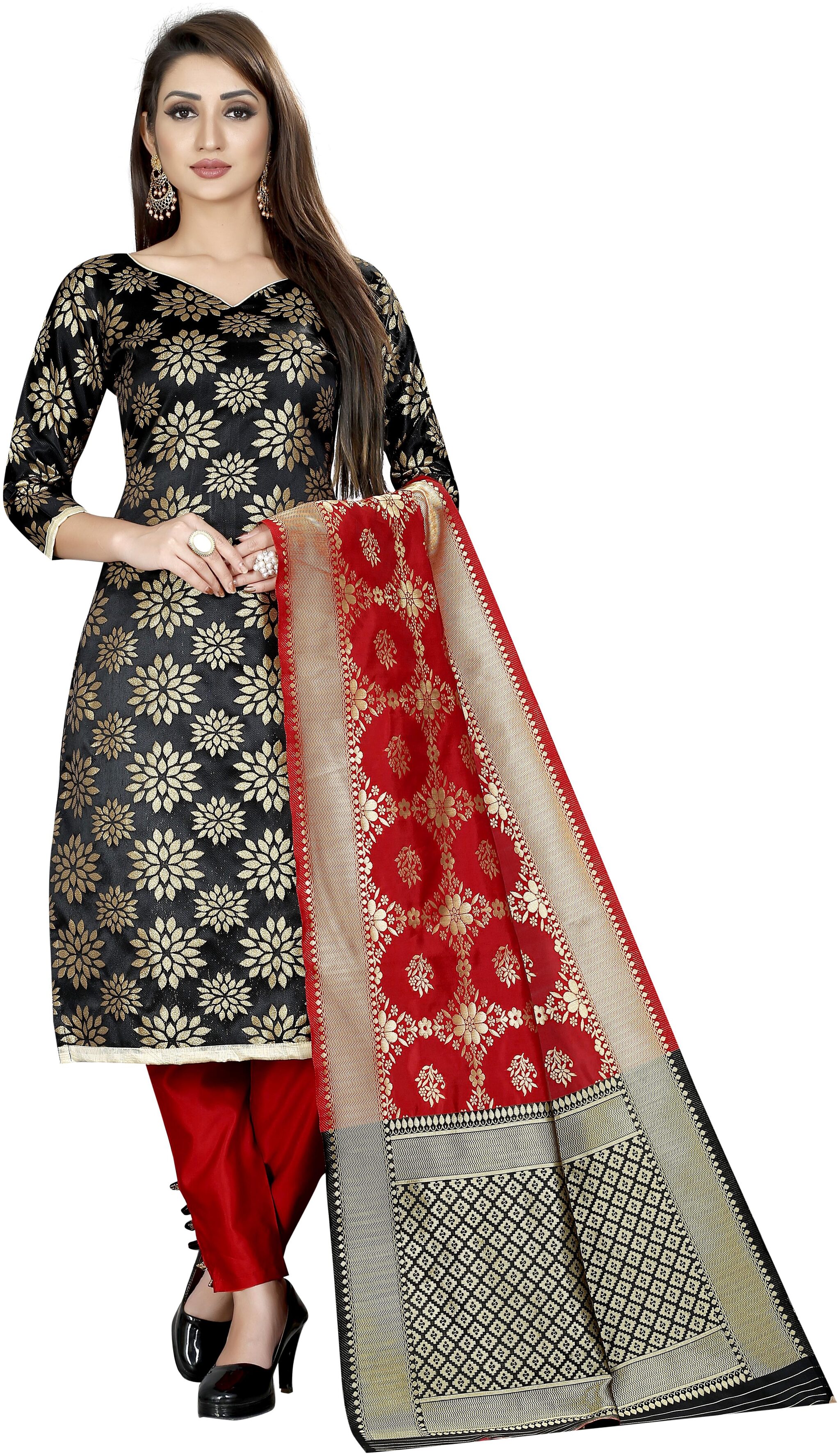 Satyam Weaves Black Unstitched Kurta with bottom dupatta With dupatta Dress Material
Satyam Weaves Black Unstitched Kurta with bottom dupatta With dupatta Dress Material