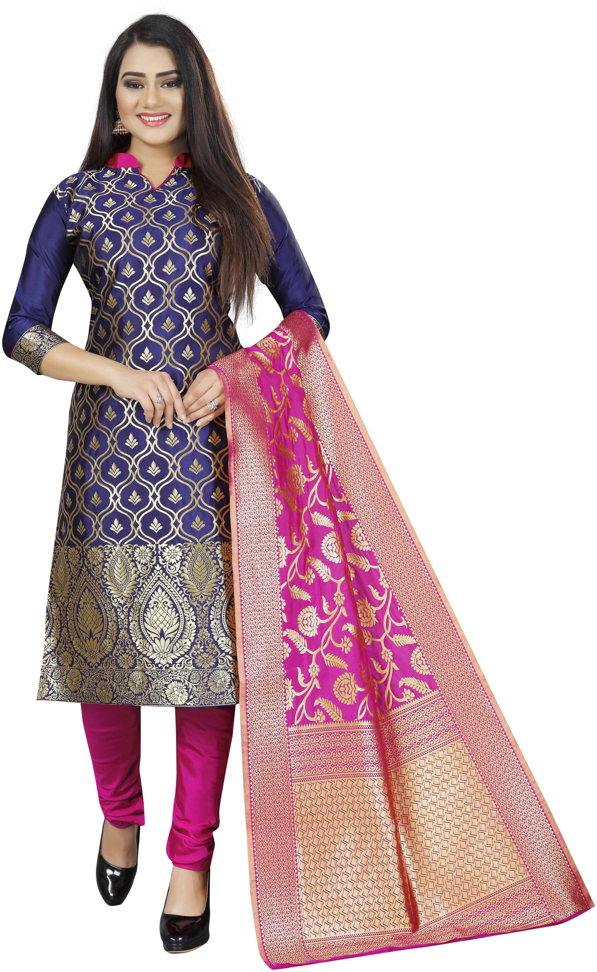Satyam Weaves Navy blue Unstitched Kurta with bottom dupatta With dupatta Dress Material
Satyam Weaves Navy blue Unstitched Kurta with bottom dupatta With dupatta Dress Material