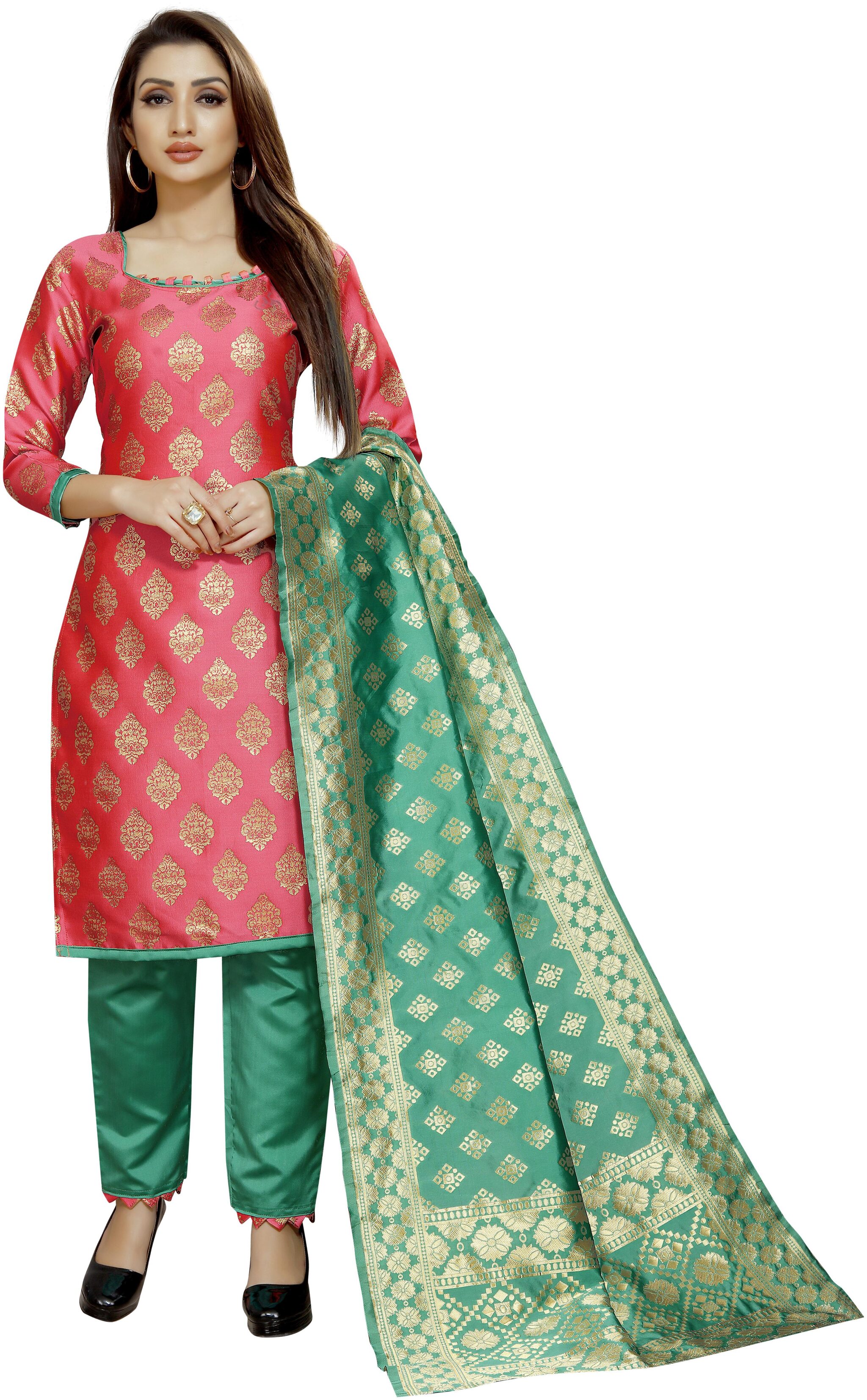 Satyam Weaves Pink Unstitched Kurta with bottom dupatta With dupatta Dress Material
Satyam Weaves Pink Unstitched Kurta with bottom dupatta With dupatta Dress Material