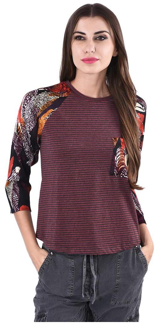 SELFYS Women Purple Regular fit Round neck Cotton T shirt 
SELFYS Women Purple Regular fit Round neck Cotton T shirt