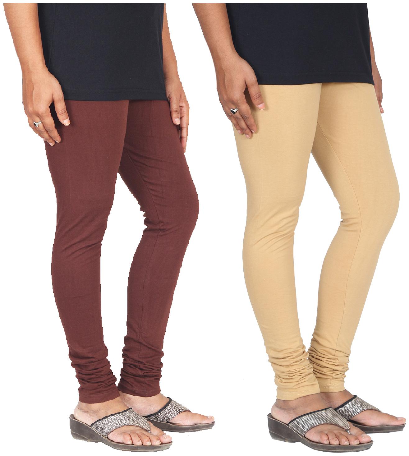 Skandas Trendz Cotton Lycra Leggings - Pack of 2