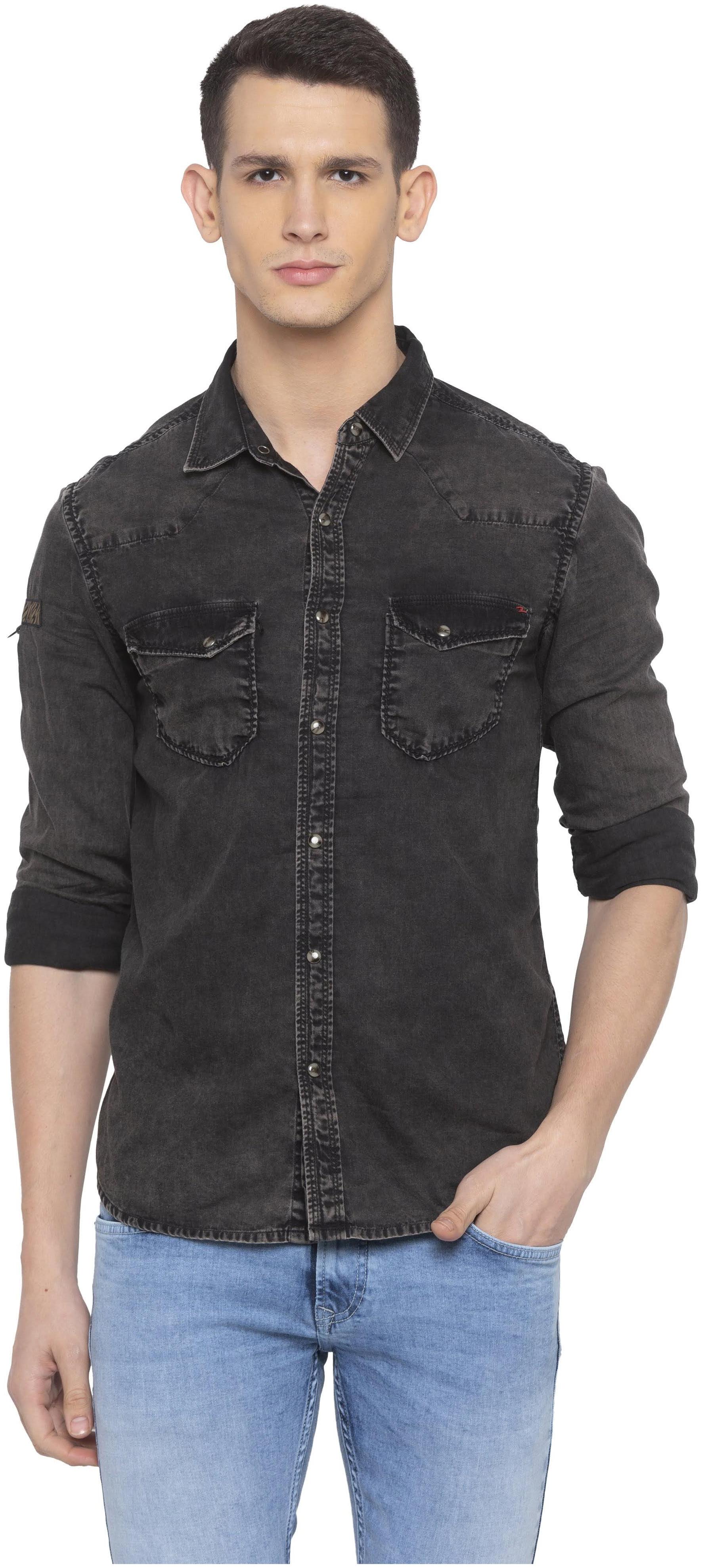 Spykar Men Grey Solid Slim Fit Casual Shirt 
Spykar Men Grey Solid Slim Fit Casual Shirt