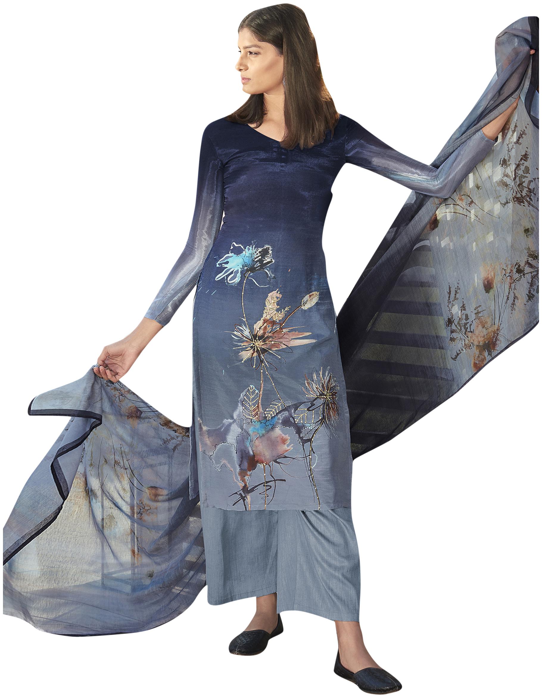 Stylee Lifestyle Navy blue Unstitched Kurta with bottom dupatta With dupatta Dress Material
Stylee Lifestyle Navy blue Unstitched Kurta with bottom dupatta With dupatta Dress Material