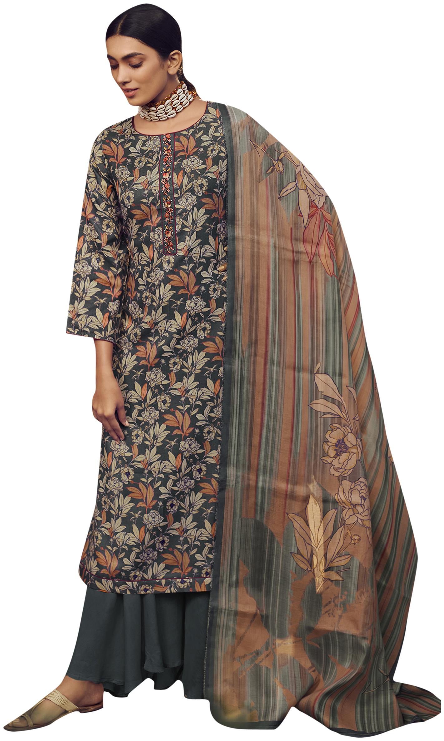 Stylee Lifestyle Grey Unstitched Kurta with bottom dupatta With dupatta Dress Material
Stylee Lifestyle Grey Unstitched Kurta with bottom dupatta With dupatta Dress Material