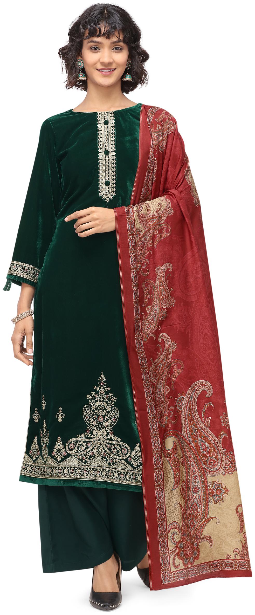 Stylee Lifestyle Green Unstitched Kurta with bottom dupatta With dupatta Dress Material
Stylee Lifestyle Green Unstitched Kurta with bottom dupatta With dupatta Dress Material