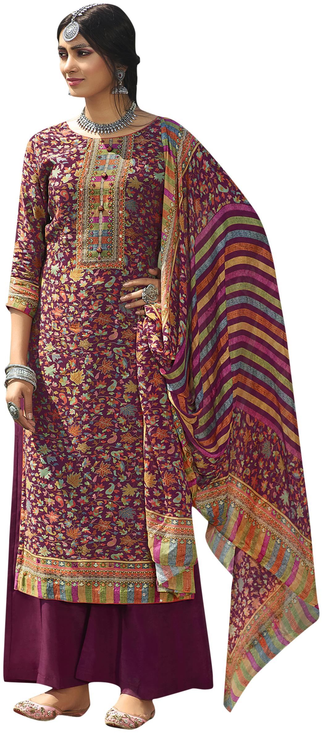 Stylee Lifestyle Purple Unstitched Kurta with bottom dupatta With dupatta Dress Material
Stylee Lifestyle Purple Unstitched Kurta with bottom dupatta With dupatta Dress Material
