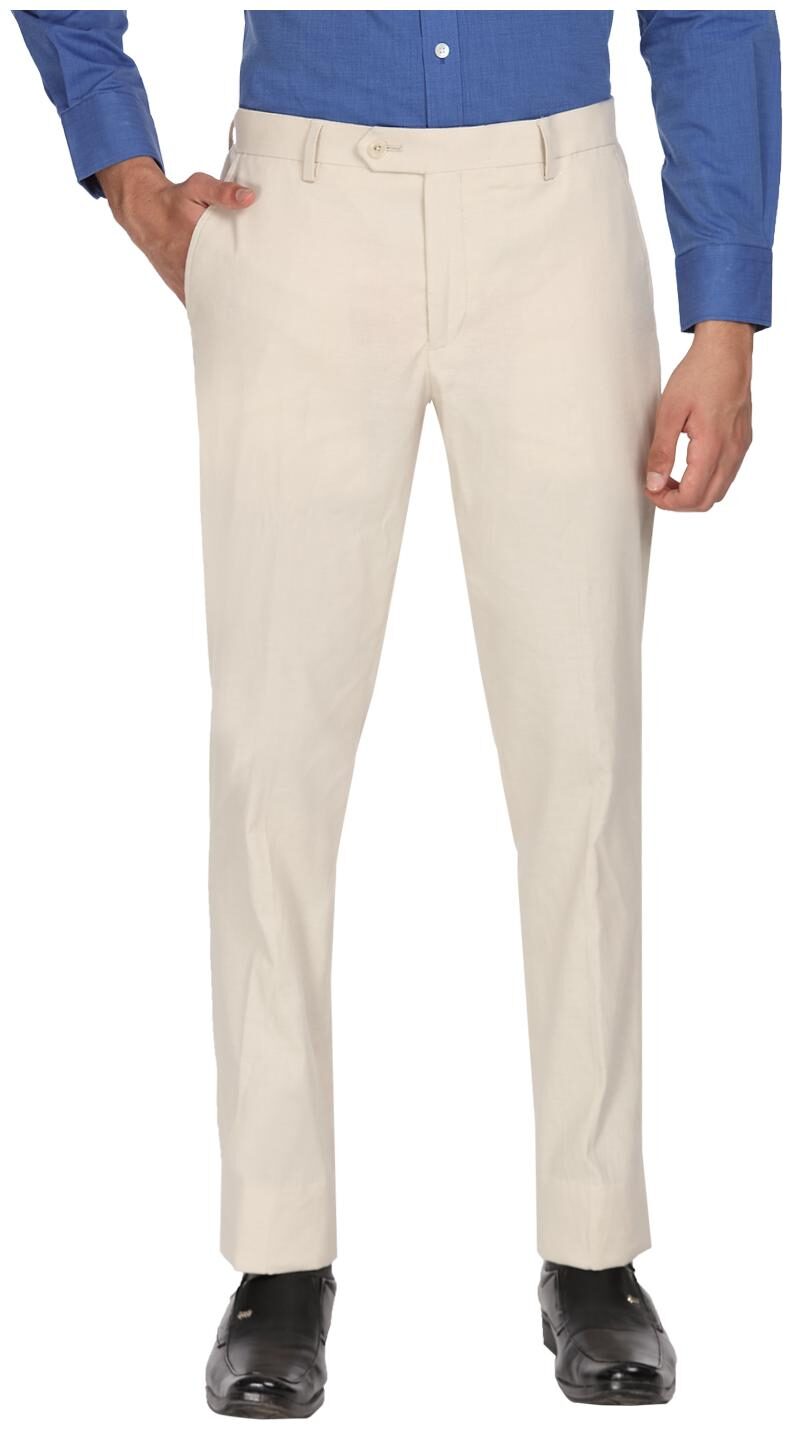 SUITLTD Men Textured Slim Fit Formal Trouser - Beige