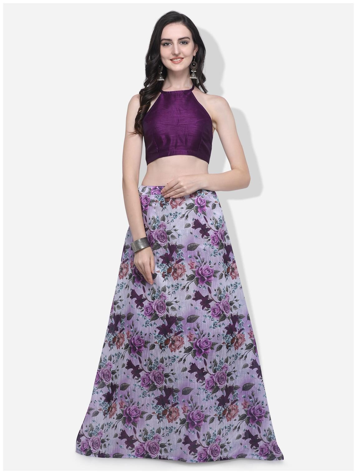 Swaron Women Silk Lehenga Choli Purple 
Swaron Women Silk Lehenga Choli Purple