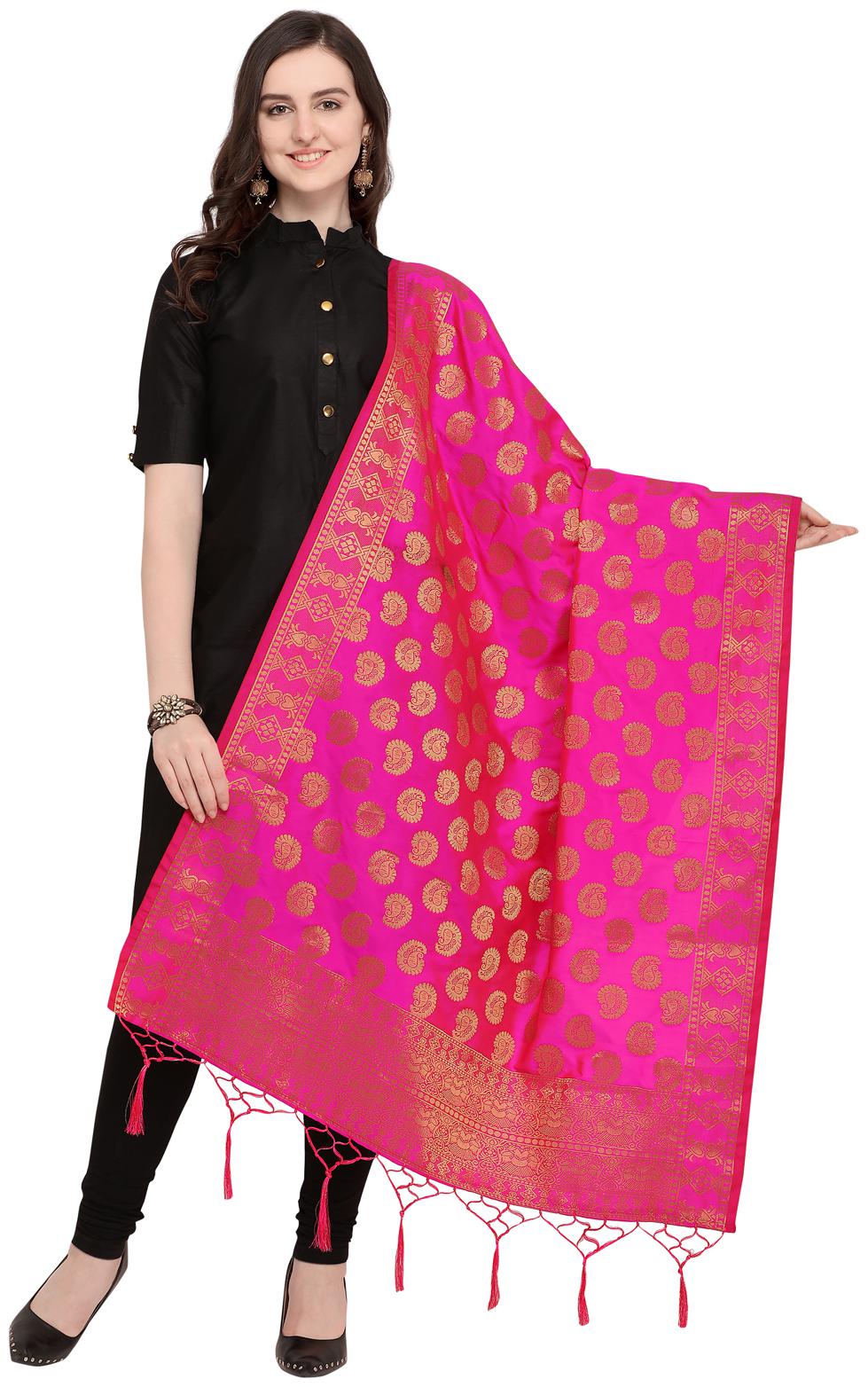Swaron Women Silk Floral Dupatta Pink
Swaron Women Silk Floral Dupatta Pink