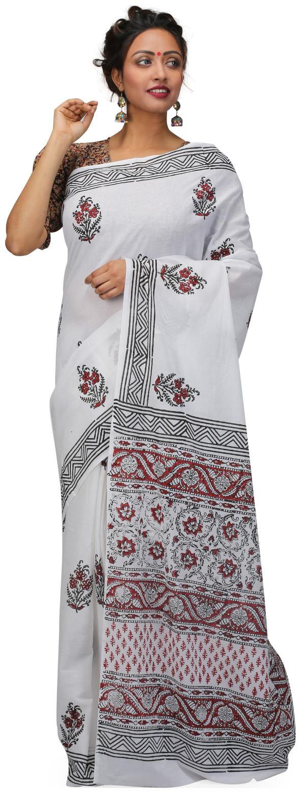 The Weave Traveller Handloom Hand Block Printed Cotton Saree for Women With Attached Blouse
The Weave Traveller Handloom Hand Block Printed Cotton Saree for Women With Attached Blouse