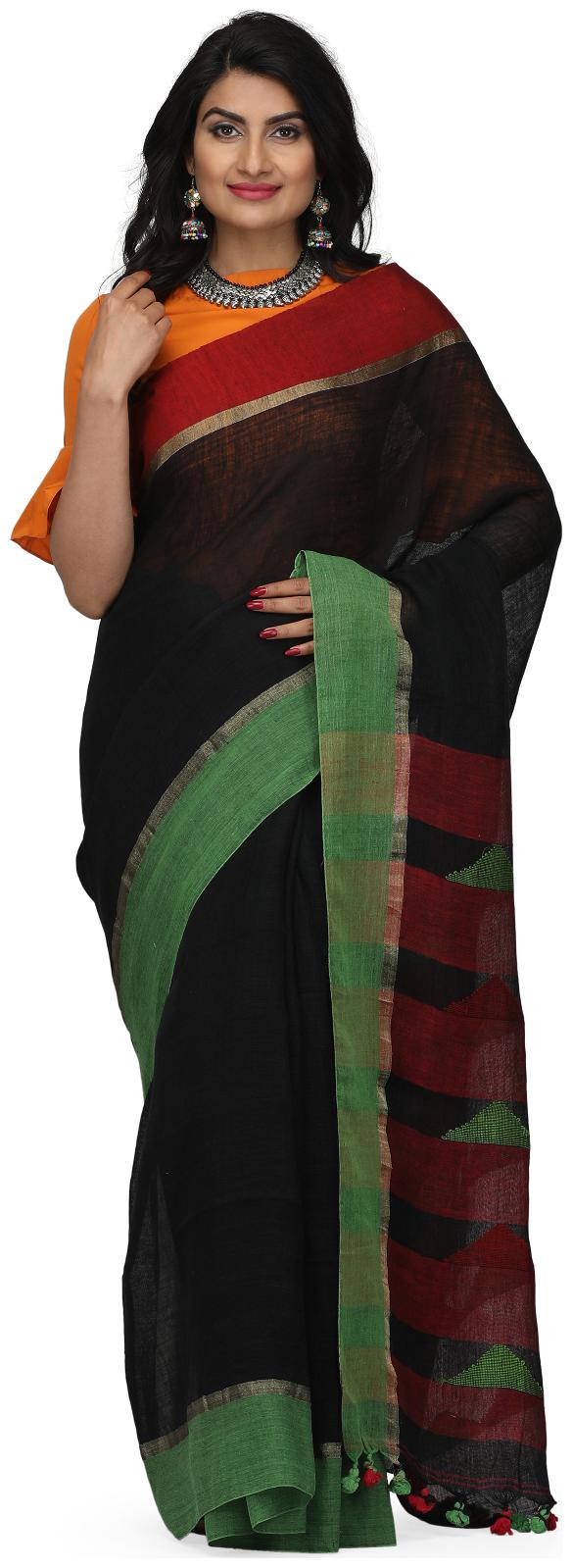 The Weave Traveller Handloom Women s Linen By Linen Jamdani Saree With Attached Blouse
The Weave Traveller Handloom Women s Linen By Linen Jamdani Saree With Attached Blouse
