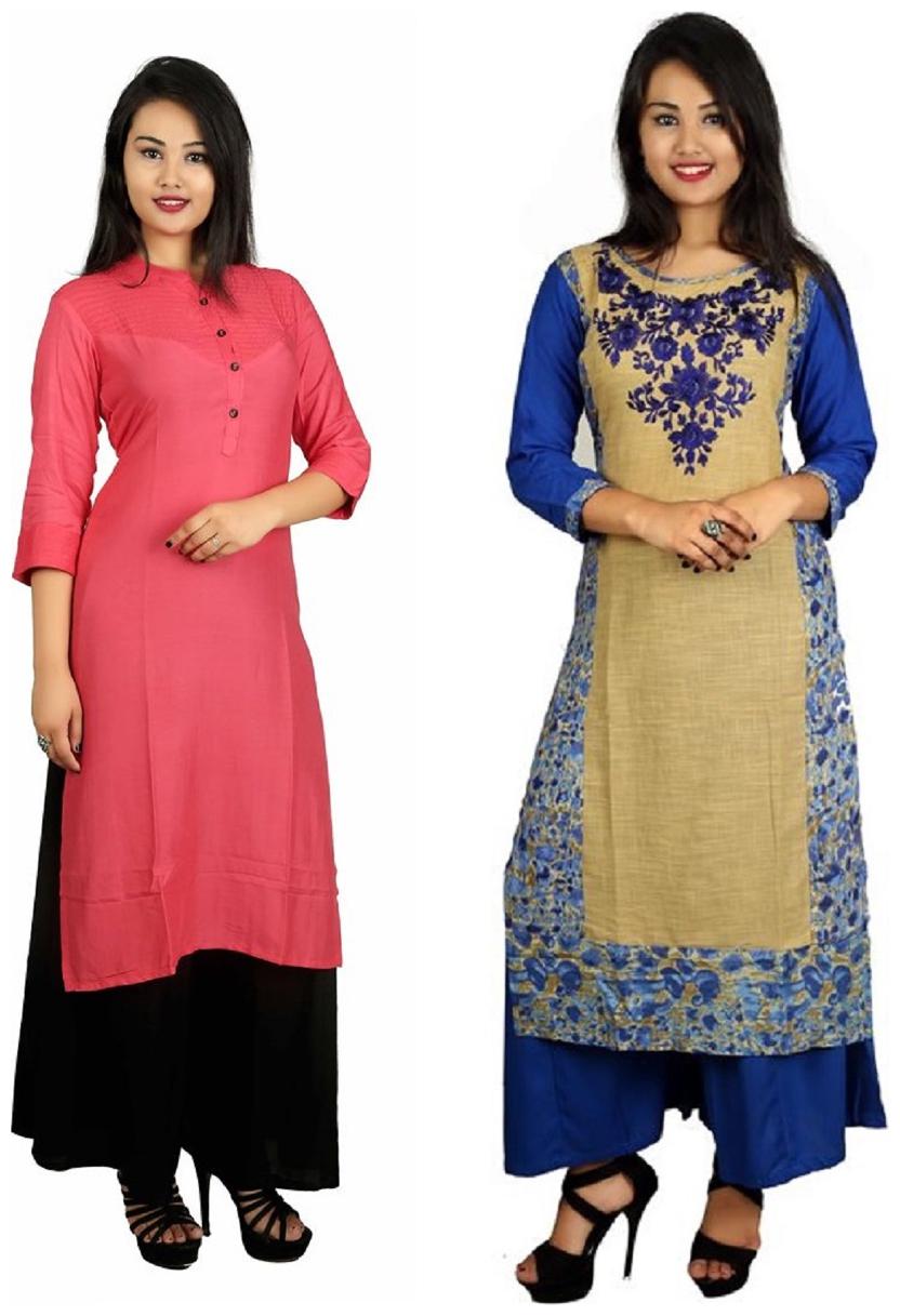This V Brown Women s Cotton Straight Designer 3 4 Sleeve Women s Kurti Combo Pack of 2
This V Brown Women s Cotton Straight Designer 3 4 Sleeve Women s Kurti Combo Pack of 2