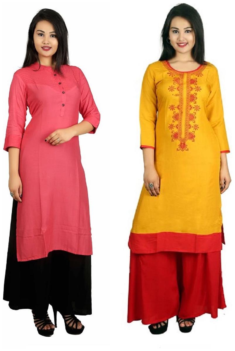 This V Brown Women s Cotton Straight Designer 3 4 Sleeve Women s Kurti Combo Pack of 2
This V Brown Women s Cotton Straight Designer 3 4 Sleeve Women s Kurti Combo Pack of 2