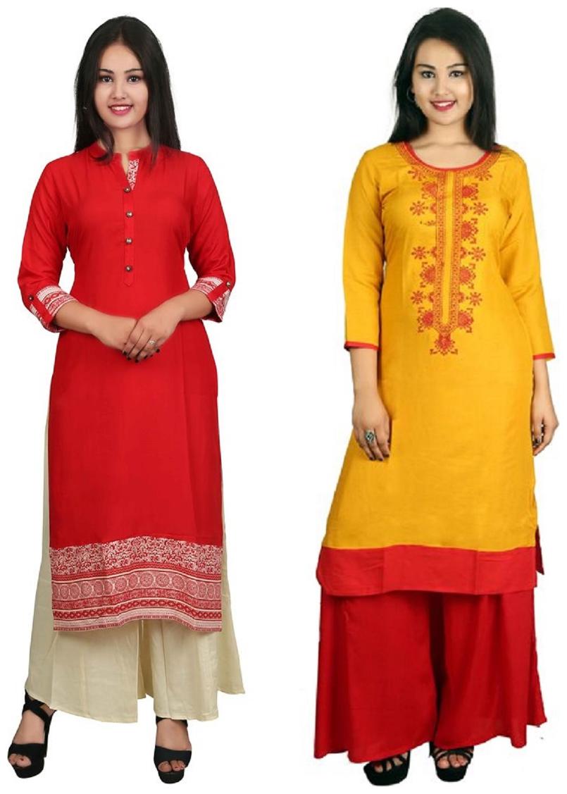 This V Brown Women s Cotton Straight Designer 3 4 Sleeve Women s Kurti Combo Pack of 2
This V Brown Women s Cotton Straight Designer 3 4 Sleeve Women s Kurti Combo Pack of 2