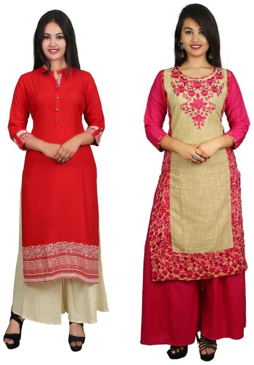 This V Brown Women s Cotton Straight Designer 3 4 Sleeve Women s Kurti Combo Pack of 2
This V Brown Women s Cotton Straight Designer 3 4 Sleeve Women s Kurti Combo Pack of 2