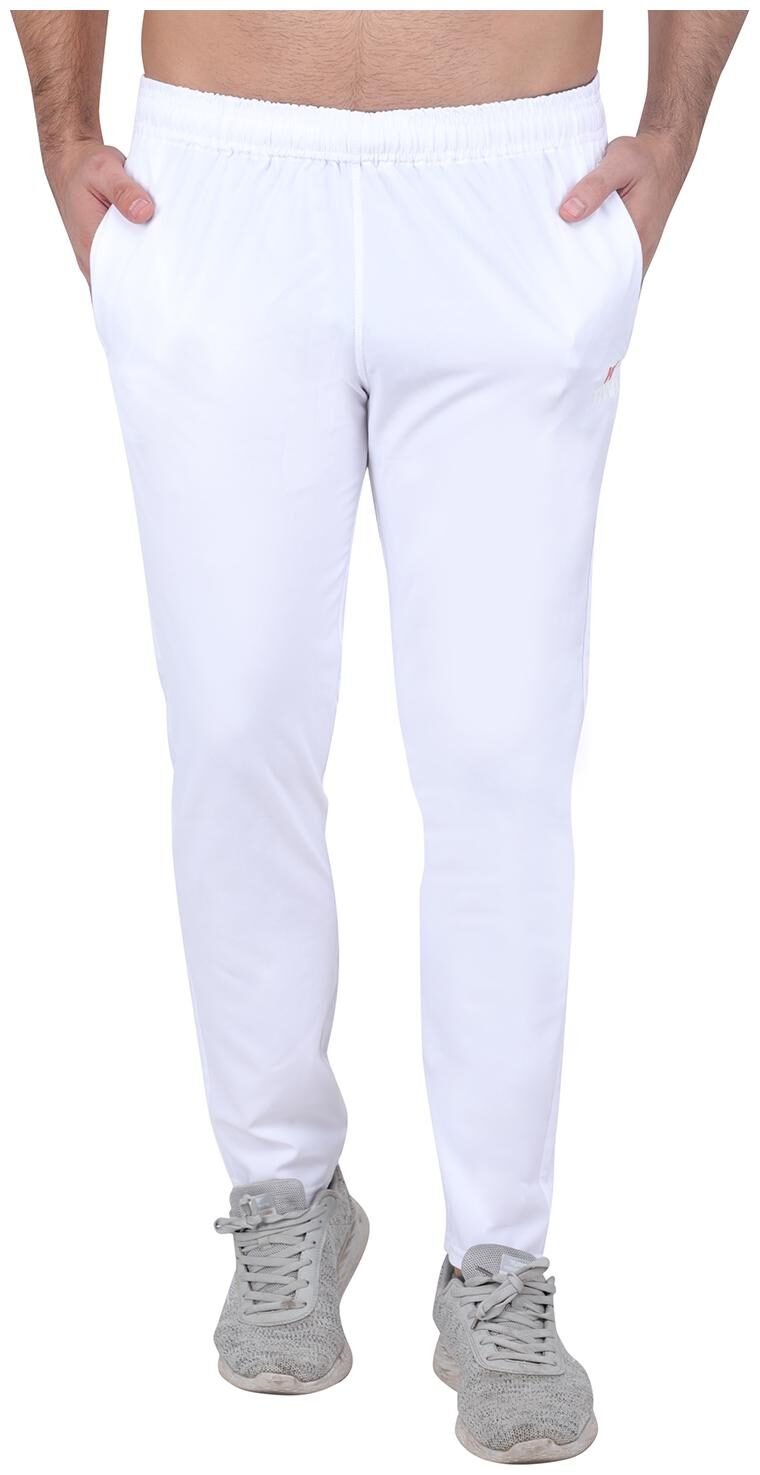 TIWA Men White Solid Regular fit Track pants