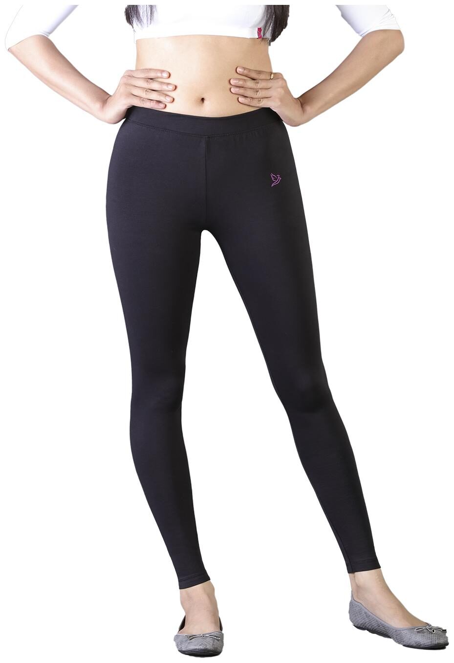 Twin Birds Women Cotton Ankle Length Legging (Black) 
Twin Birds Women Cotton Ankle Length Legging (Black)