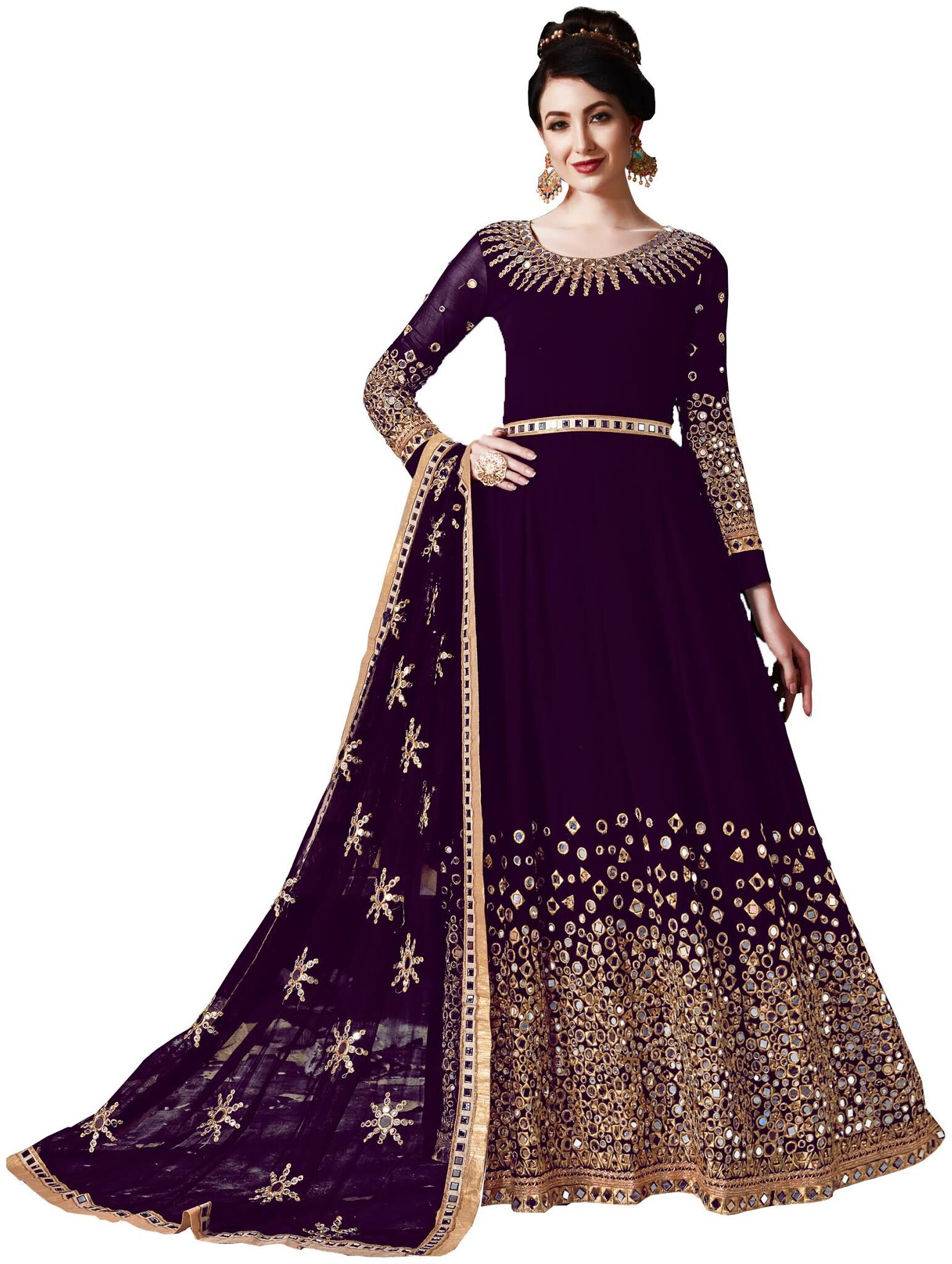 V V shop Women Faux Georgette Embroidered Work Semi Stitched Dress Material (Purple)
V V shop Women Faux Georgette Embroidered Work Semi Stitched Dress Material (Purple)