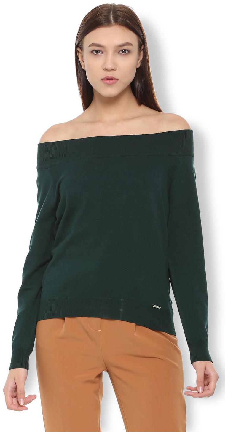 Van Heusen Women Self design Regular top - Green