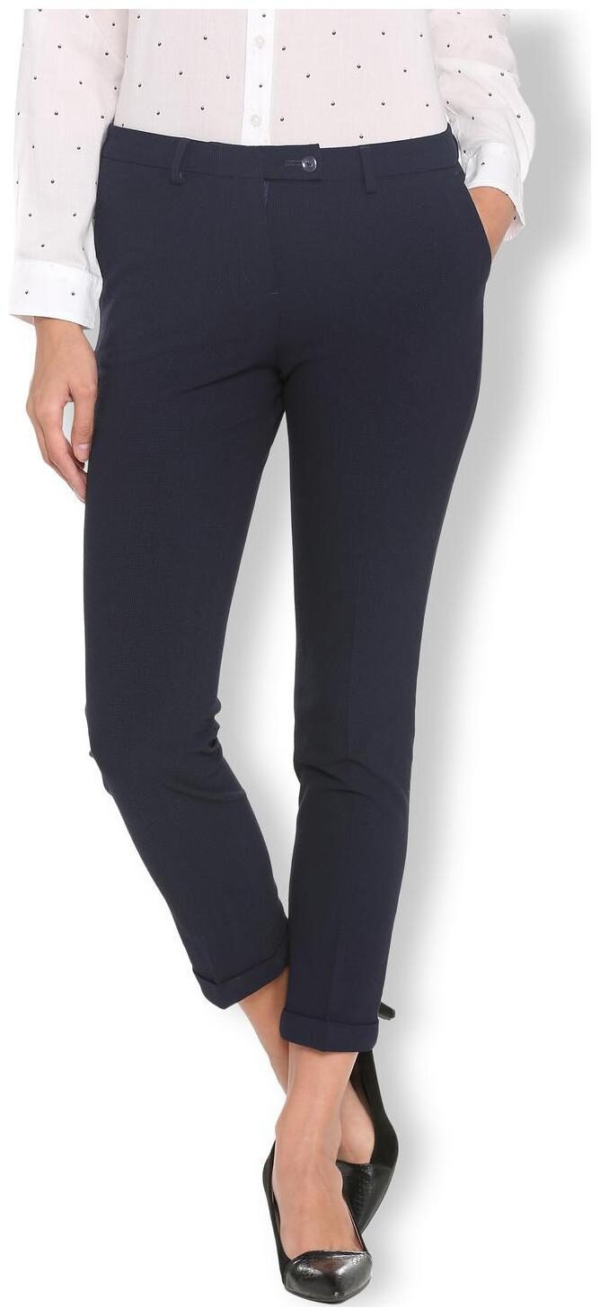 Van Heusen Women Blue Regular fit Regular trousers 
Van Heusen Women Blue Regular fit Regular trousers