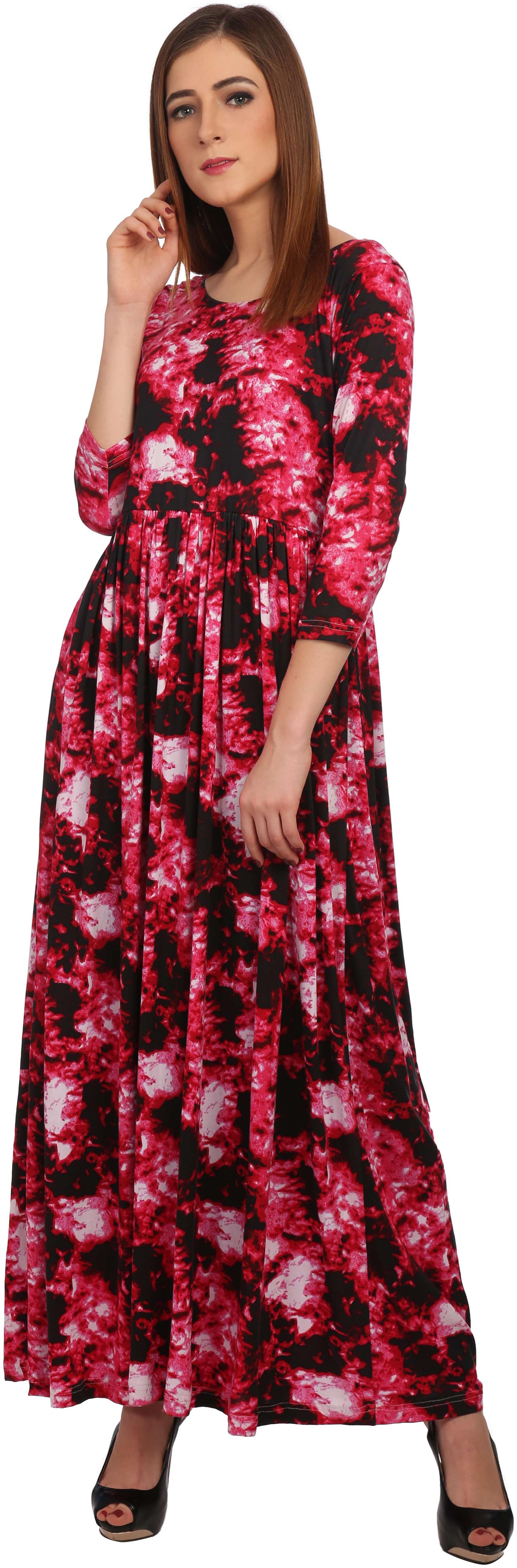 VERONIQUE WOMEN S MULTICOLOR POLYESTER LYCRA 3 4 SLEEVE MAXI SLIM FIT ROUND NECK LONG DRESS
VERONIQUE WOMEN S MULTICOLOR POLYESTER LYCRA 3 4 SLEEVE MAXI SLIM FIT ROUND NECK LONG DRESS