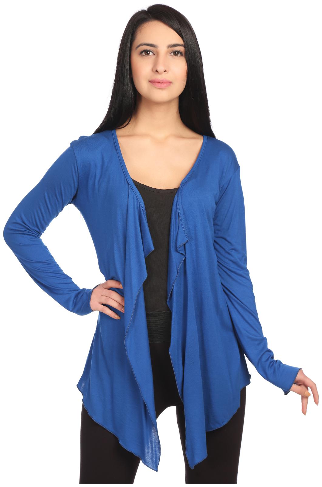 VERONIQUE WOMEN S BLUE VISCOSE FULL SLEEVES HIP LENGTH REGULAR SHAWL COLLAR PLAIN SOLID SHRUG
VERONIQUE WOMEN S BLUE VISCOSE FULL SLEEVES HIP LENGTH REGULAR SHAWL COLLAR PLAIN SOLID SHRUG