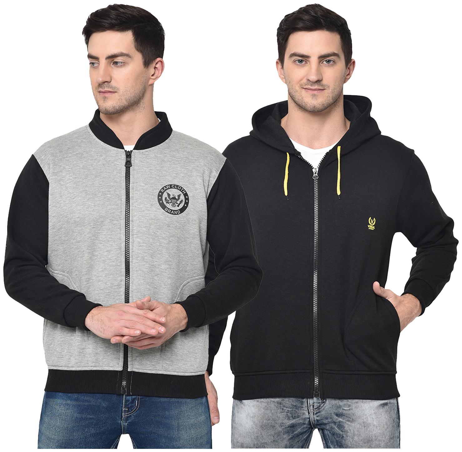 VIMAL JONNEY Men Grey Black Hooded Hoodie
VIMAL JONNEY Men Grey Black Hooded Hoodie