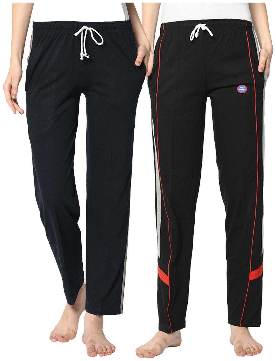 VIMAL JONNEY Cotton Blend Solid Blue Black Color Track Pants For Women (Pack Of 2)
VIMAL JONNEY Cotton Blend Solid Blue Black Color Track Pants For Women (Pack Of 2)