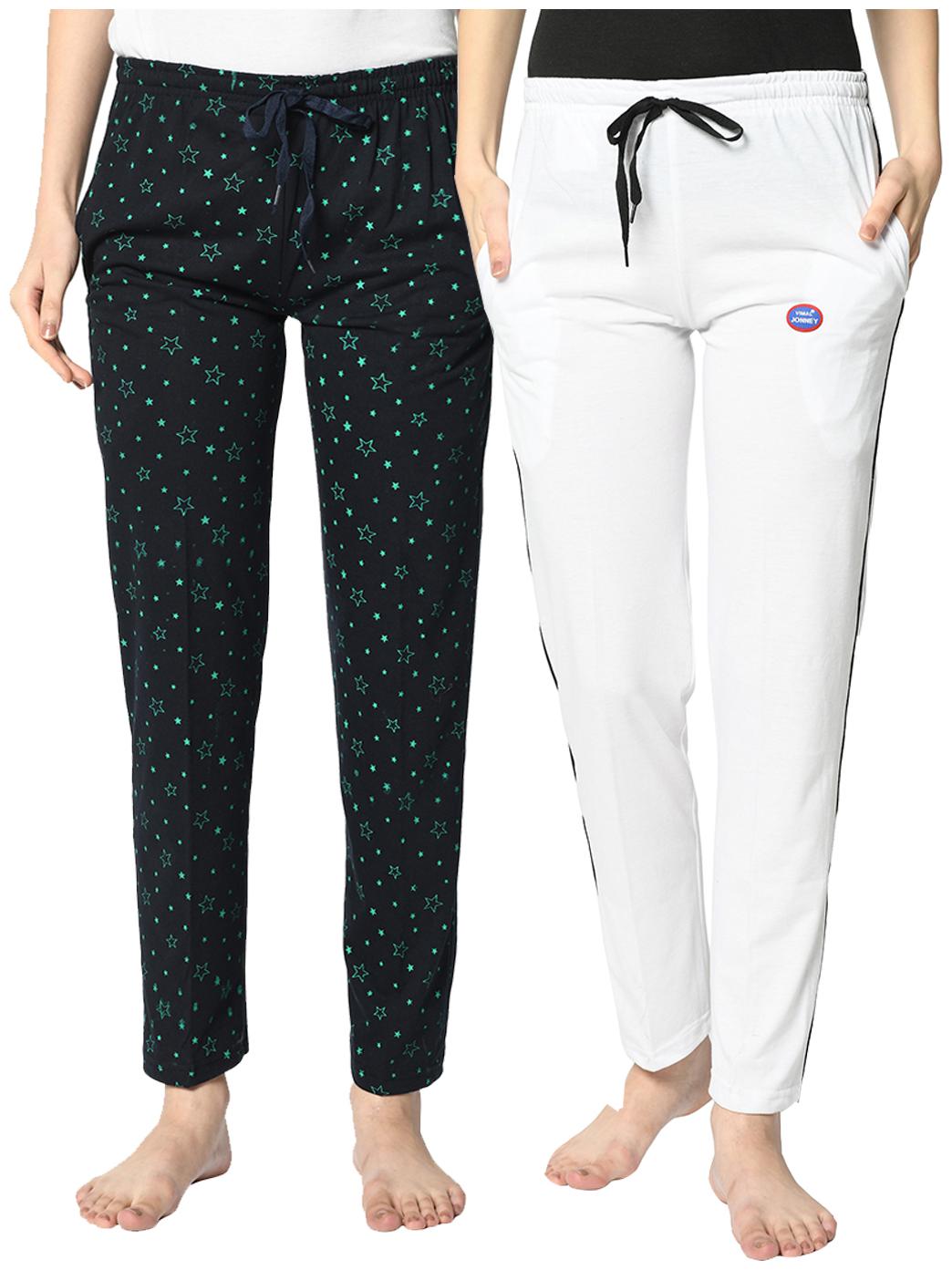 VIMAL JONNEY Cotton Blend Printed Blue White Color Track Pants For Women (Pack Of 2)
VIMAL JONNEY Cotton Blend Printed Blue White Color Track Pants For Women (Pack Of 2)