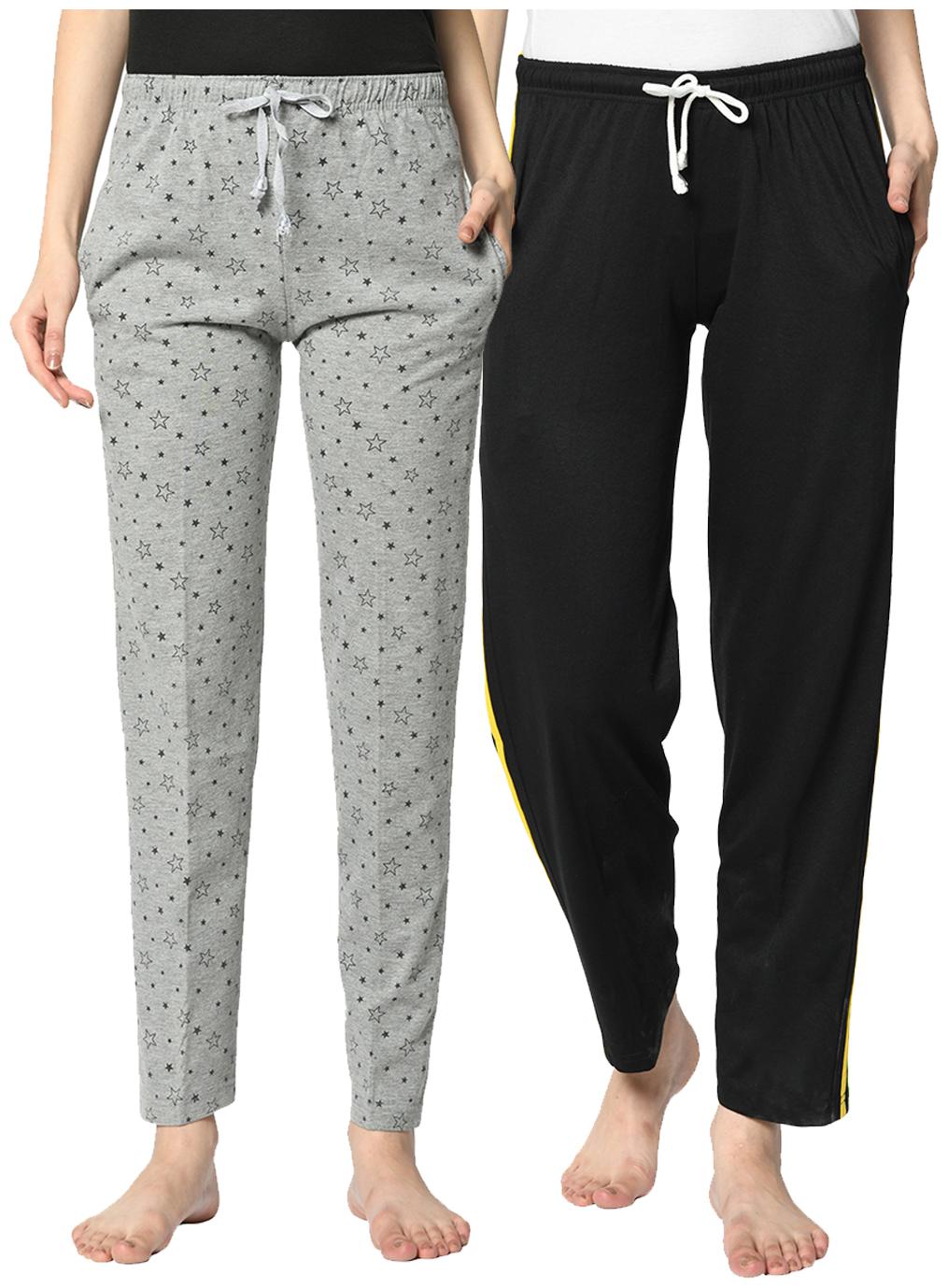 VIMAL JONNEY Cotton Blend Printed Grey Black Color Track Pants For Women (Pack Of 2)
VIMAL JONNEY Cotton Blend Printed Grey Black Color Track Pants For Women (Pack Of 2)
