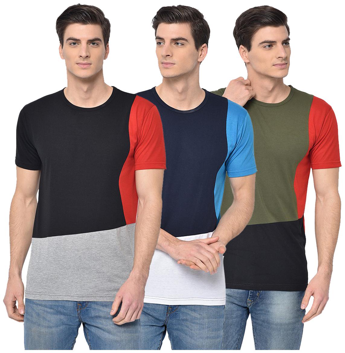 VIMAL JONNEY Men Black Navy blue Regular fit Cotton Blend Round neck T-Shirt - Pack Of 3
VIMAL JONNEY Men Black Navy blue Regular fit Cotton Blend Round neck T-Shirt - Pack Of 3