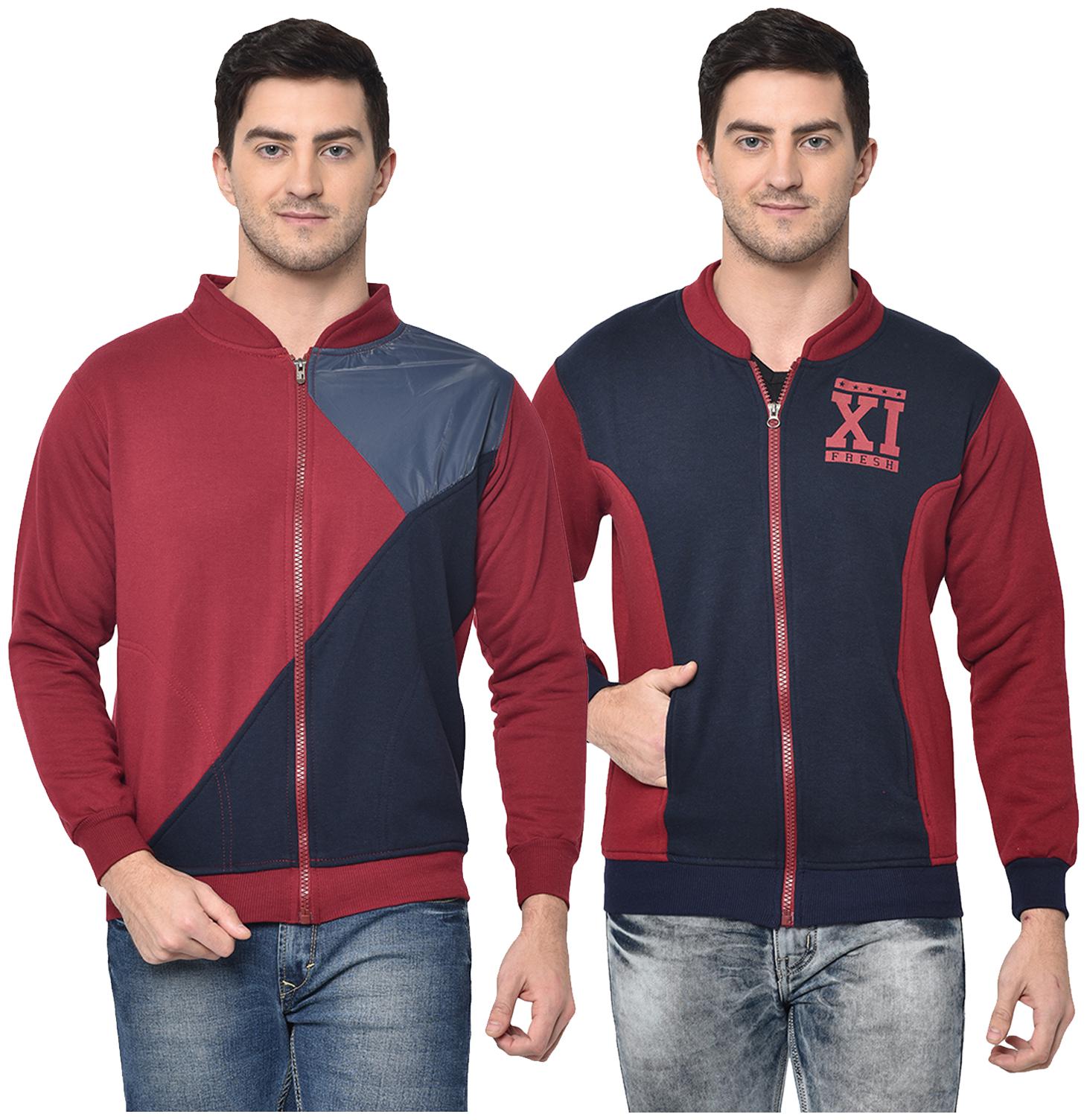 VIMAL JONNEY Cotton Blend Colourblocked Maroon Blue Color Sweatshirt For Men (Pack Of 2)
VIMAL JONNEY Cotton Blend Colourblocked Maroon Blue Color Sweatshirt For Men (Pack Of 2)