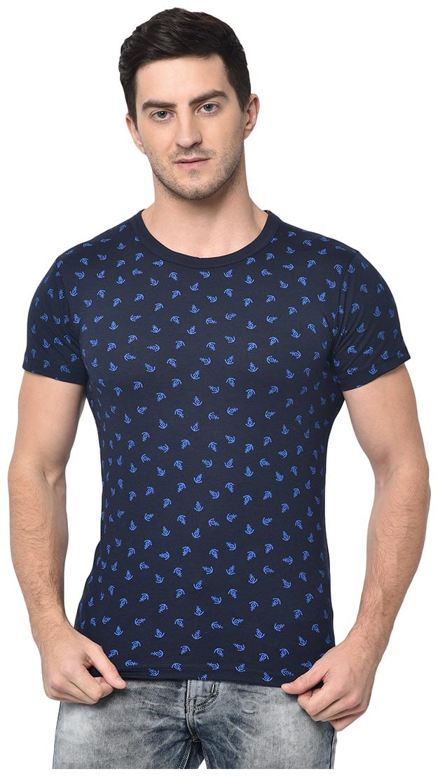 VIMAL JONNEY Men Navy blue Regular fit Cotton Blend Round neck T-Shirt - Pack Of 1
VIMAL JONNEY Men Navy blue Regular fit Cotton Blend Round neck T-Shirt - Pack Of 1