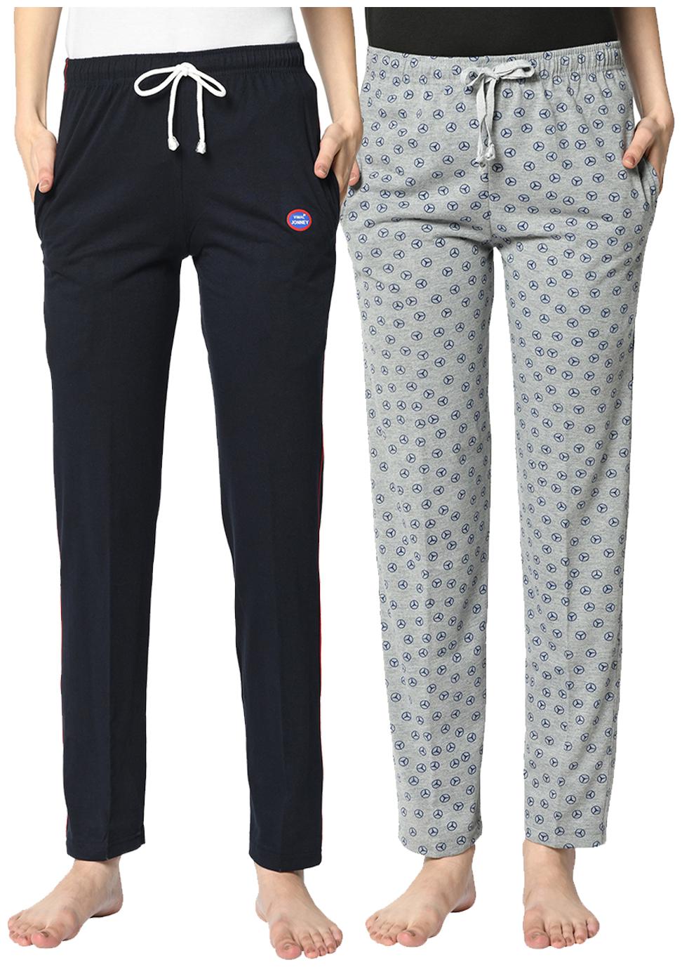 VIMAL JONNEY Cotton Blend Printed Blue Grey Color Track Pants For Women (Pack Of 2)
VIMAL JONNEY Cotton Blend Printed Blue Grey Color Track Pants For Women (Pack Of 2)