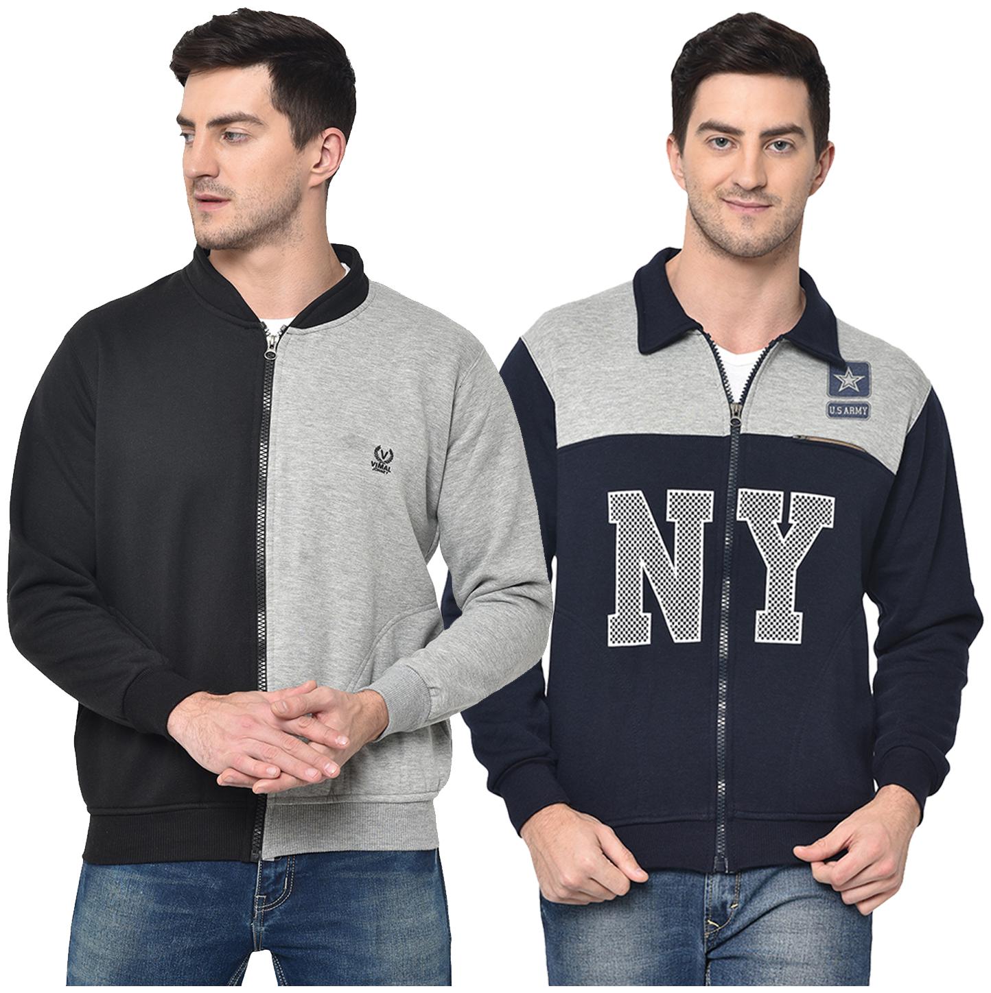 VIMAL JONNEY Cotton Blend Colourblocked Multi Color Sweatshirt For Men (Pack Of 2)
VIMAL JONNEY Cotton Blend Colourblocked Multi Color Sweatshirt For Men (Pack Of 2)