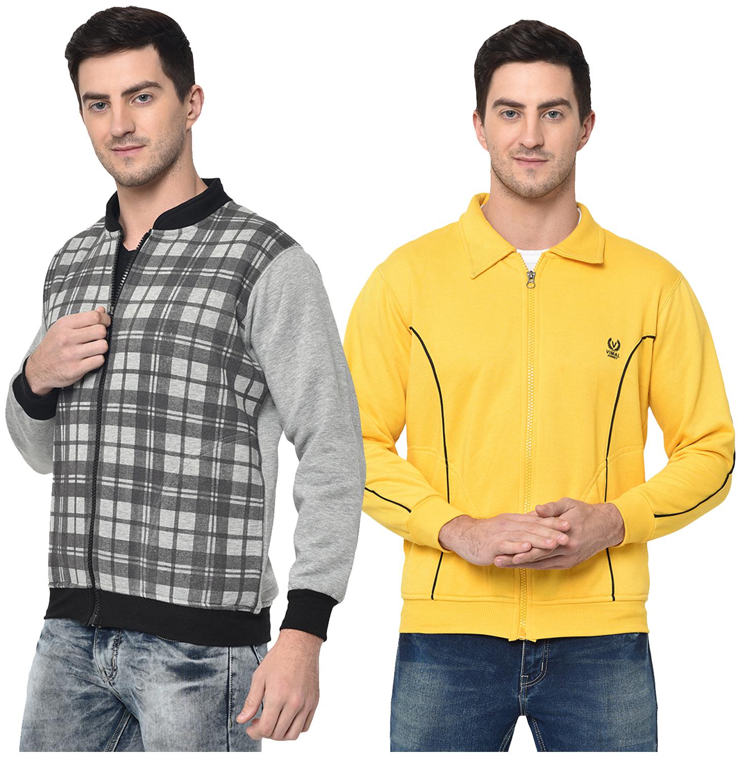 VIMAL JONNEY Cotton Blend Checked Grey Yellow Color Sweatshirt For Men (Pack Of 2)
VIMAL JONNEY Cotton Blend Checked Grey Yellow Color Sweatshirt For Men (Pack Of 2)