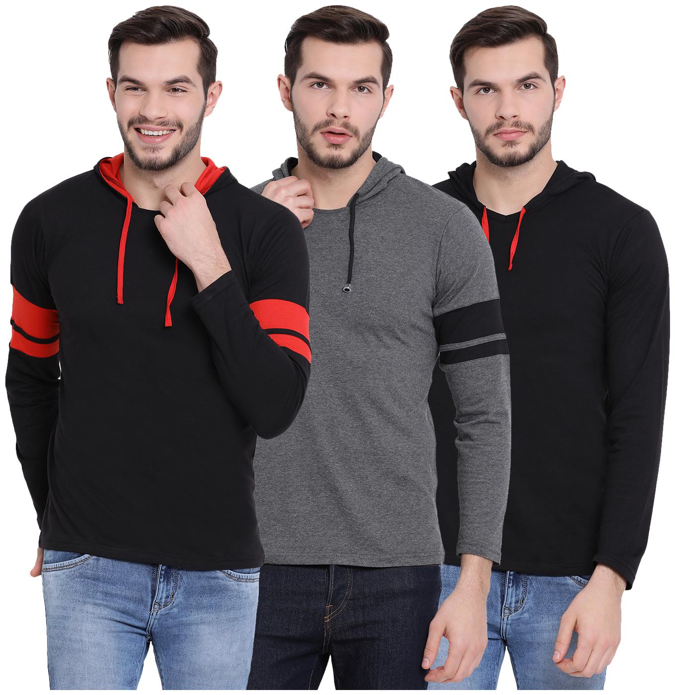 VIMAL JONNEY Men Multi Regular fit Cotton Hood T-Shirt - Pack Of 3
VIMAL JONNEY Men Multi Regular fit Cotton Hood T-Shirt - Pack Of 3