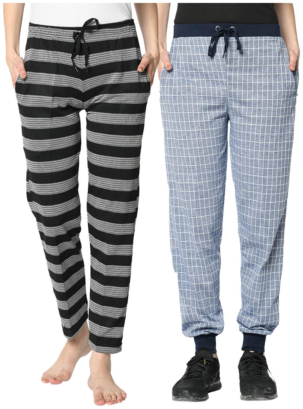 VIMAL JONNEY Cotton Blend Striped Black Blue Color Track Pants For Women (Pack Of 2)
VIMAL JONNEY Cotton Blend Striped Black Blue Color Track Pants For Women (Pack Of 2)