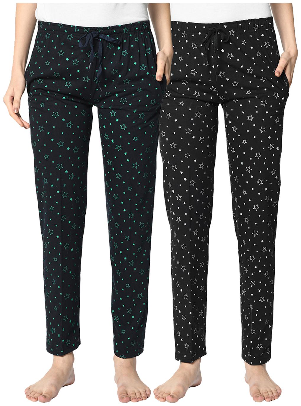 VIMAL JONNEY Cotton Blend Printed Blue Black Color Track Pants For Women (Pack Of 2)
VIMAL JONNEY Cotton Blend Printed Blue Black Color Track Pants For Women (Pack Of 2)