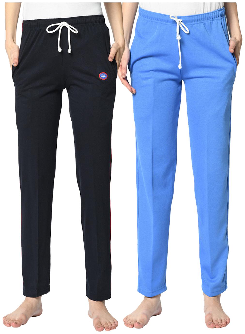 VIMAL JONNEY Cotton Blend Solid Blue Color Track Pants For Women (Pack Of 2)
VIMAL JONNEY Cotton Blend Solid Blue Color Track Pants For Women (Pack Of 2)